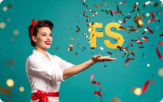 Pin-up Qadın və “FS” yazısı